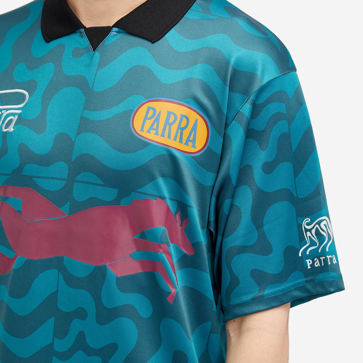 By Parra Men's Sports Flag Polo Shirt in Deep Sea Green