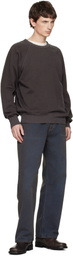 Les Tien Gray Heavyweight Binded Neck Raglan Sweatshirt