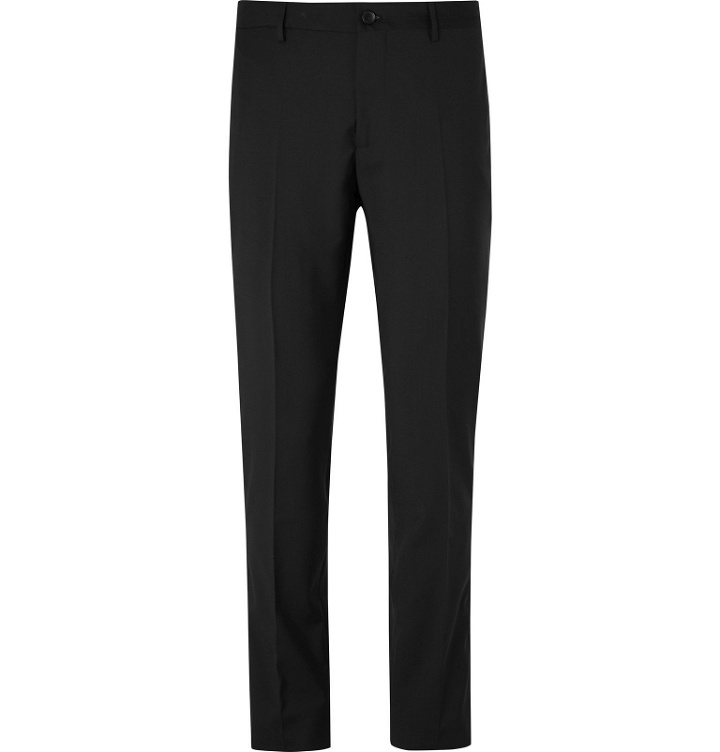 Photo: Etro - Black Slim-Fit Grosgrain-Trimmed Wool Tuxedo Trousers - Black