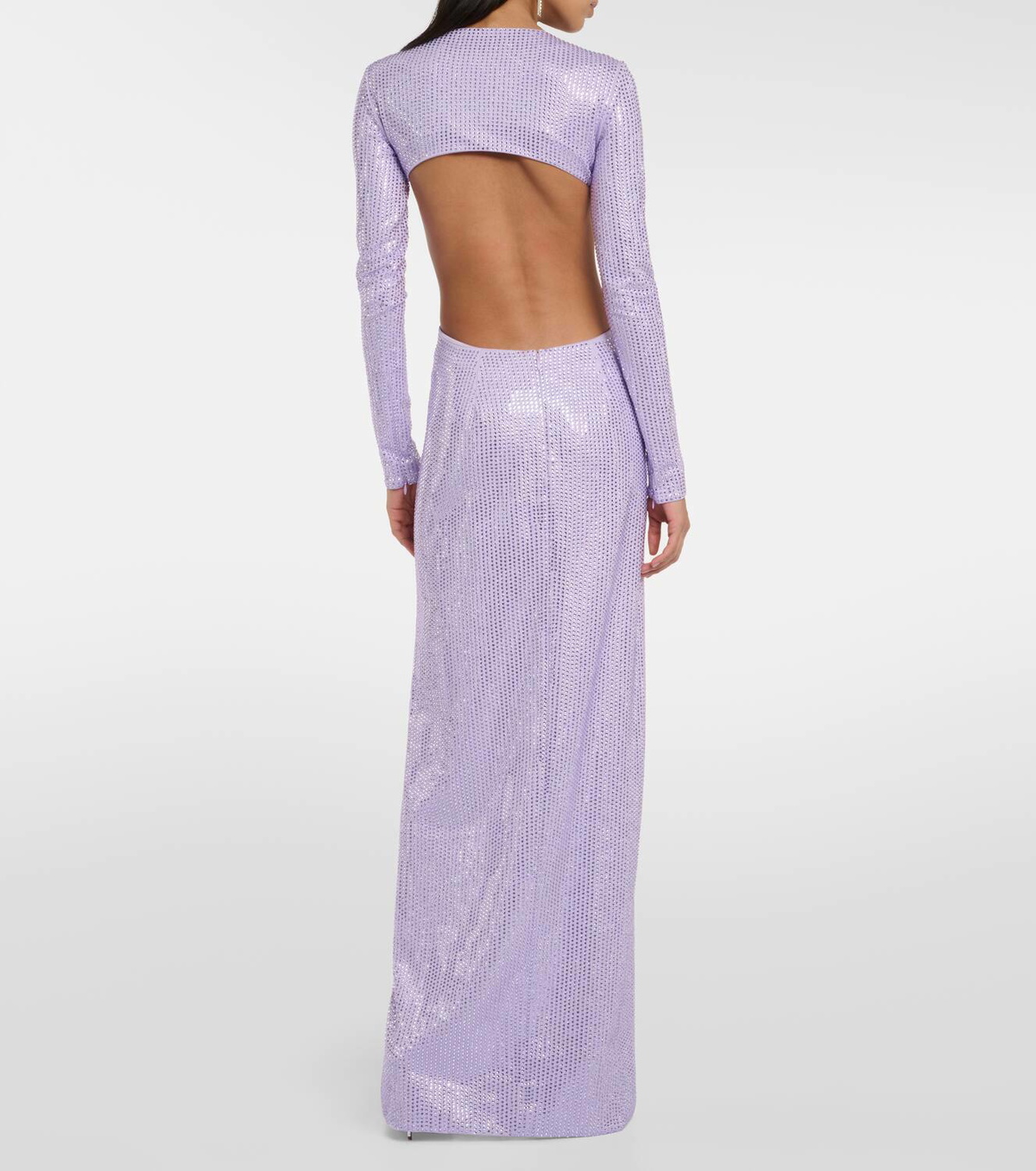 Area Crystal-embellished cutout jersey gown