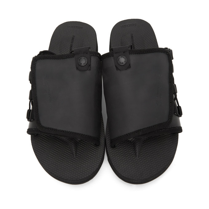 Fumito Ganryu Black Suicoke Edition Silicon Slip On Sandals Fumito