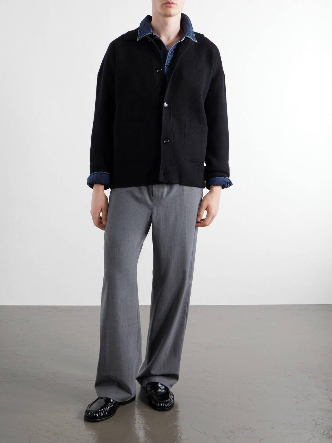 AMI PARIS - Logo-Appliquéd Merino Wool Cardigan - Black