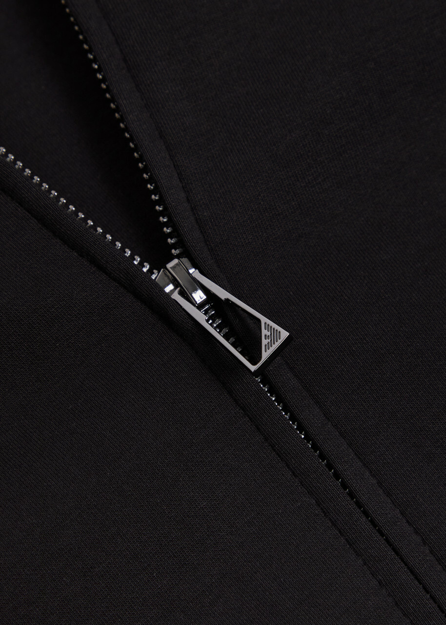 Emporio Armani Logo-embroidered Jersey Sweatshirt Black