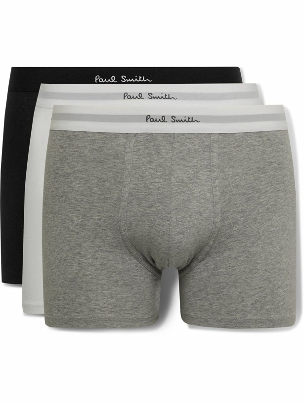 Photo: Paul Smith - Three-Pack Stretch-Cotton Boxer Briefs - Multi