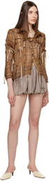 TheOpen Product Brown Bubble Miniskirt