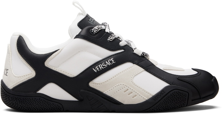 Photo: Versace Black & White Galaxia Leather Sneakers