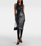 chinese dress ladies 1984 Azzedine Alaia Leather Skirt Ensemble  TheFindVintage