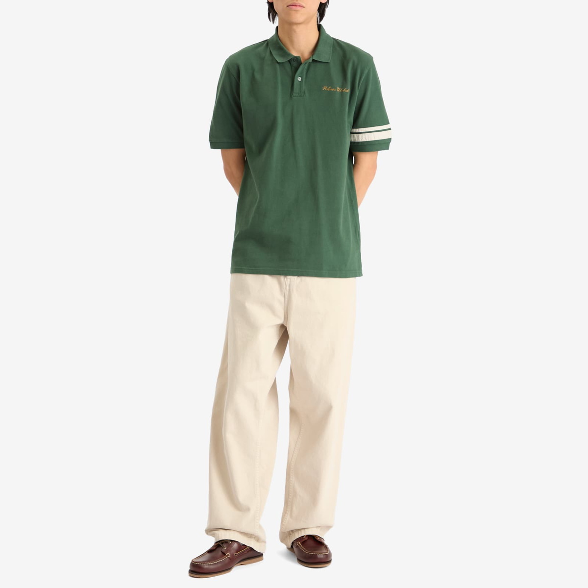 Palmes Men's Global Pique Polo Shirt in Dark Green