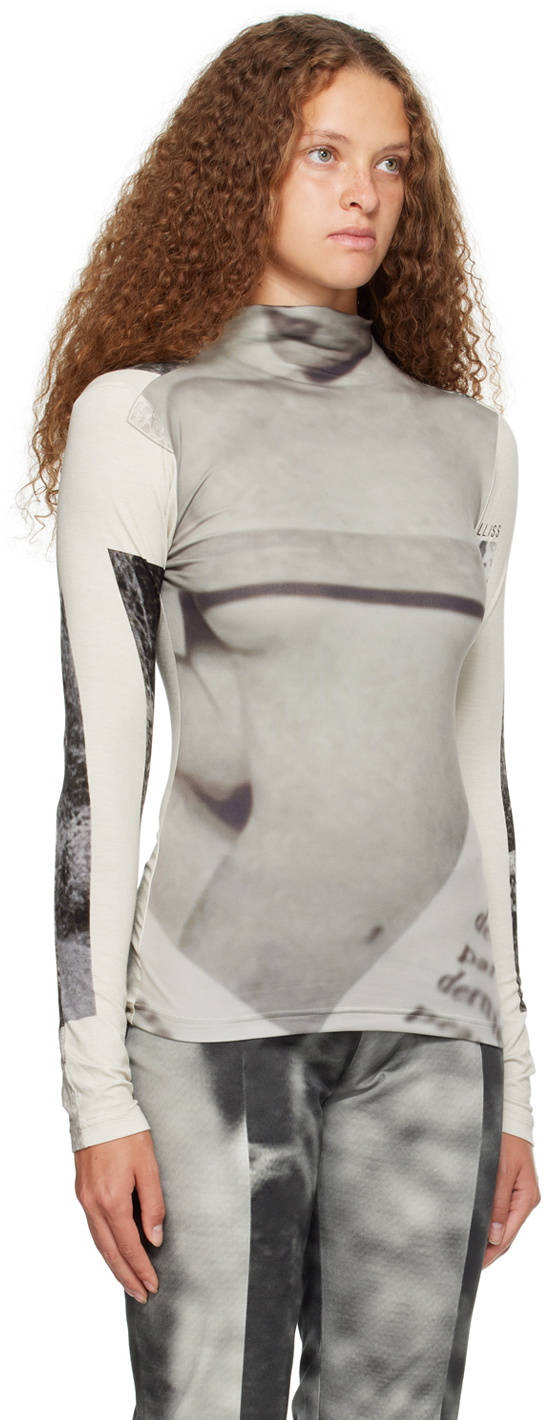 ELLISS Gray Sculpted Long Sleeve T-Shirt