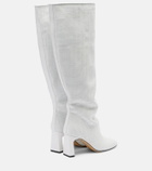 Souliers Martinez Roberta woven leather knee-high boots