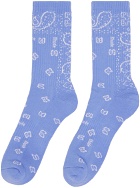 Rhude Blue Bandana Jacquard Socks