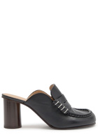JW Anderson 70 Leather Loafer Mules Black