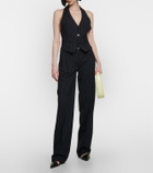 Coperni Halterneck pinstripe wool-blend vest
