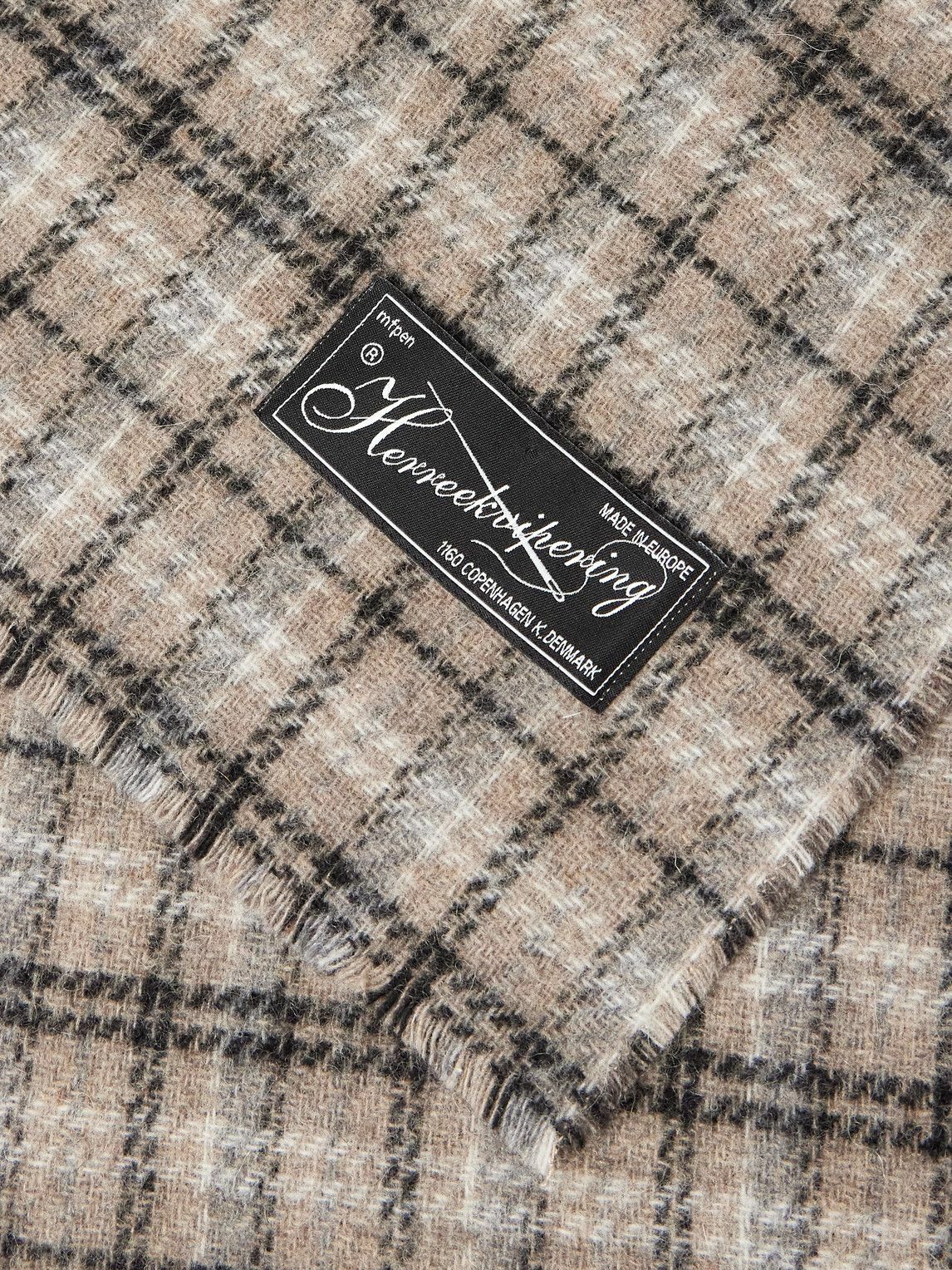 mfpen - Appliquéd Checked Double-Faced Wool-Blend Scarf