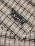 mfpen - Appliquéd Checked Double-Faced Wool-Blend Scarf