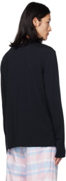 Thom Browne Navy 4-Bar Long Sleeve T-Shirt