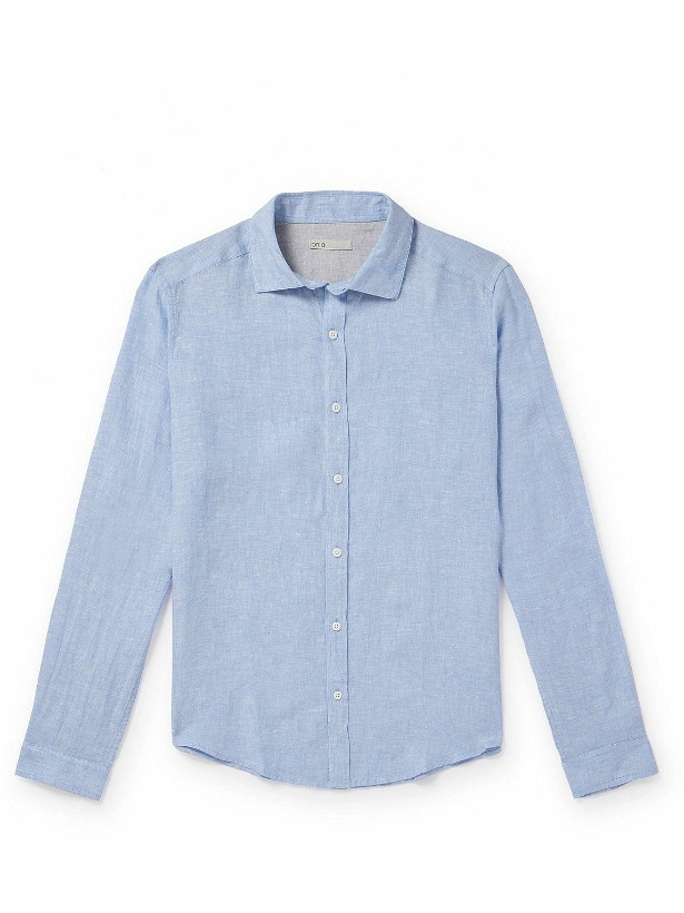 Photo: Onia - Spread-Collar Linen Shirt - Blue