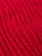 LOEWE - Fisherman Ribbed Wool Half-Zip Sweater - Red