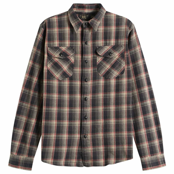 Photo: RRL Men's Jasper Check Shirt in Rl-810 Grey/Red