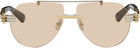 Bottega Veneta Gold Metal Pilot Navigator Sunglasses