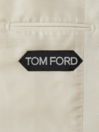 TOM FORD - Cooper Slim-Fit Double-Breasted Silk, Wool and Mohair-Blend Blazer - Neutrals