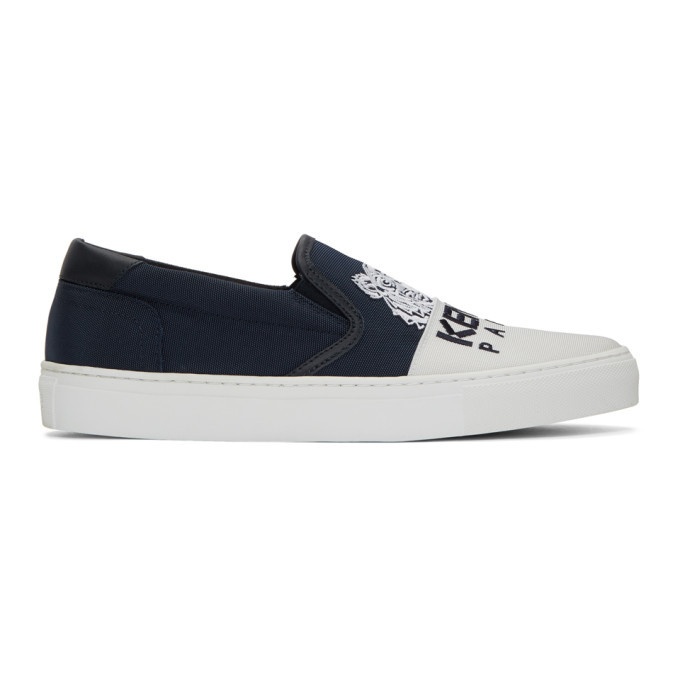 Photo: Kenzo Navy and White Limited Edition Tiger K-Skate Slip-On Sneakers