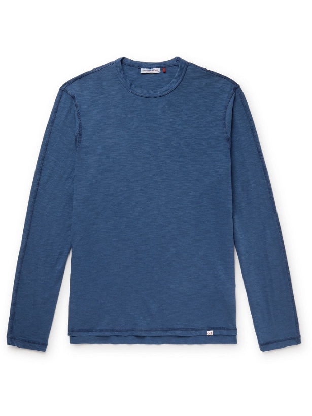 Photo: ORLEBAR BROWN - Sammy Garment-Dyed Cotton T-Shirt - Blue