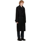 Rochas Homme Black Wool Double-Breasted Coat