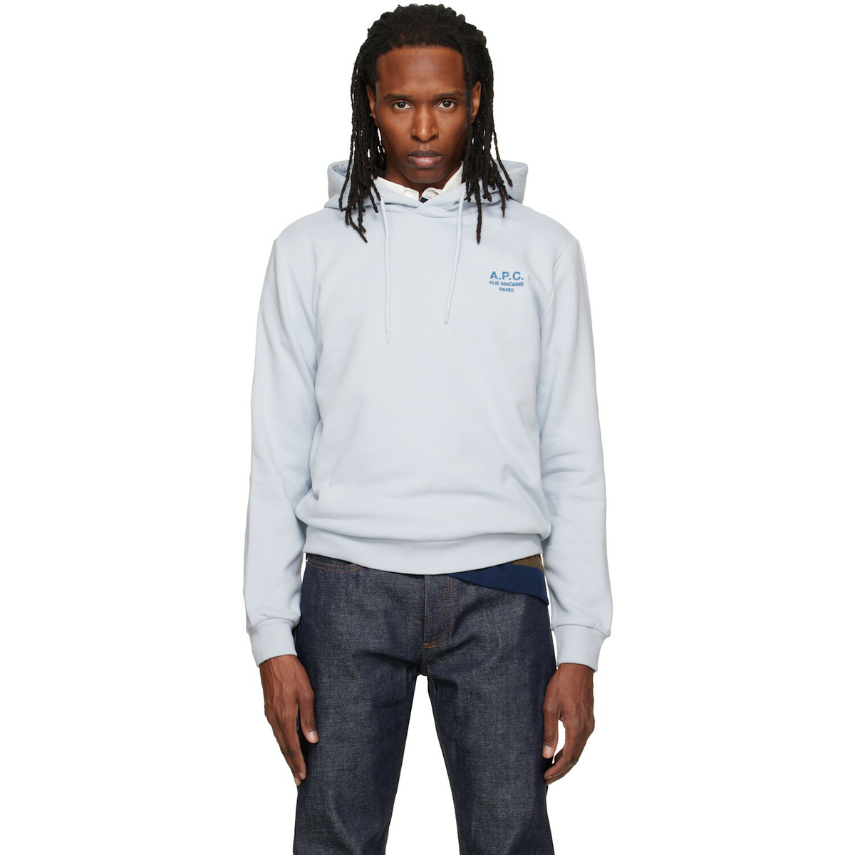 A.P.C. Blue Standard 'Rue Madame' Hoodie