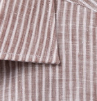 Kingsman - Turnbull & Asser Brown Striped Cutaway-Collar Cotton Shirt - Brown