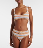 Anna Kosturova Crochet striped cotton bikini bottoms