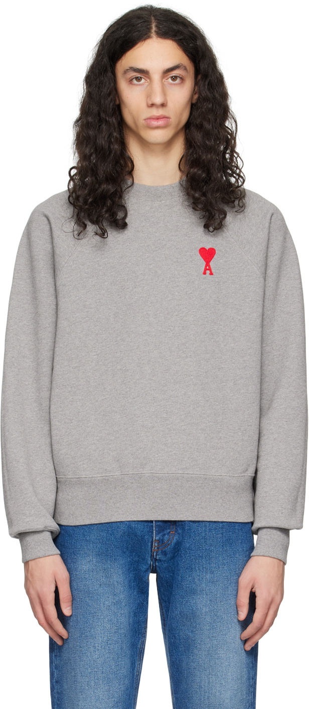 AMI Paris Gray Ami de Cœur Sweatshirt