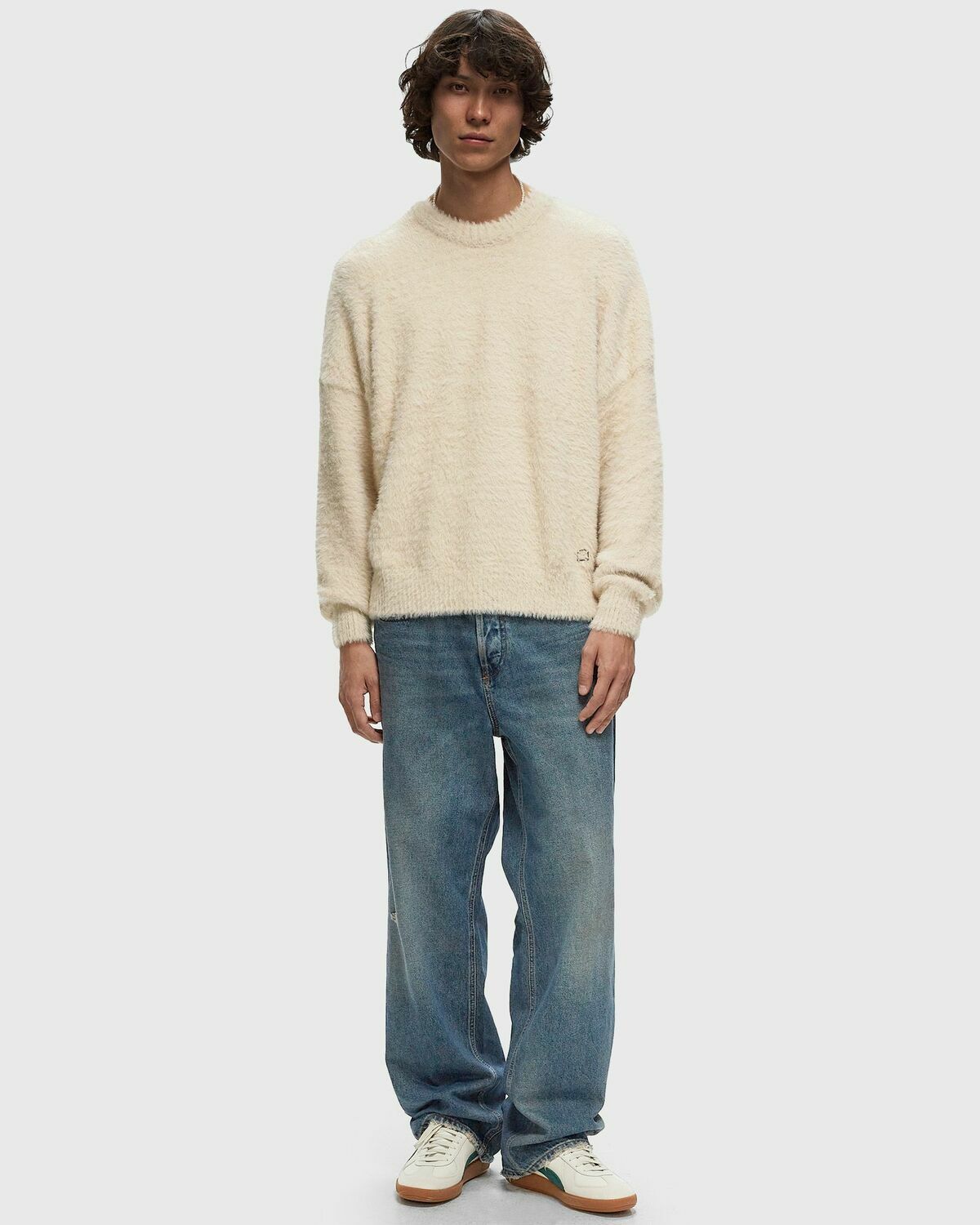 Reternity Essential Furry Knit Sweater Beige Pullovers