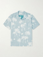 Hartford - New Palmito Convertible-Collar Printed Cotton Shirt - Green