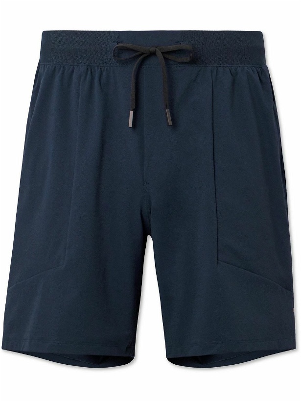 Photo: Lululemon - License To Train Slim-Fit Stretch Recycled-Piqué Drawstring Shorts - Blue