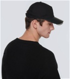 Fendi FF leather-trimmed cap with visor