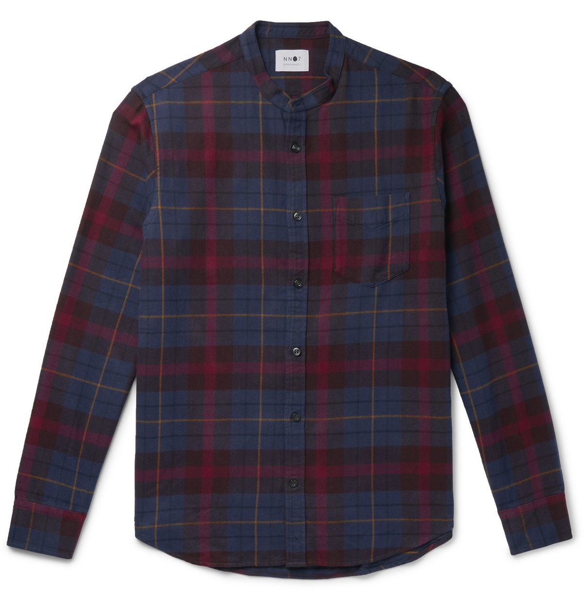 grandad collar flannel shirt