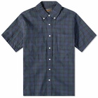 Beams Plus Men's BD Short Sleeve Tartan Shirt in Black Watch