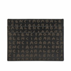 Balenciaga Men's Canvas Logo Card Holder in Black/L Door Orange 