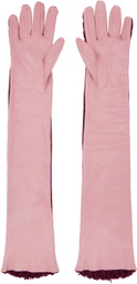 Julie Kegels SSENSE Exclusive Burgundy & Pink Andrea Gloves