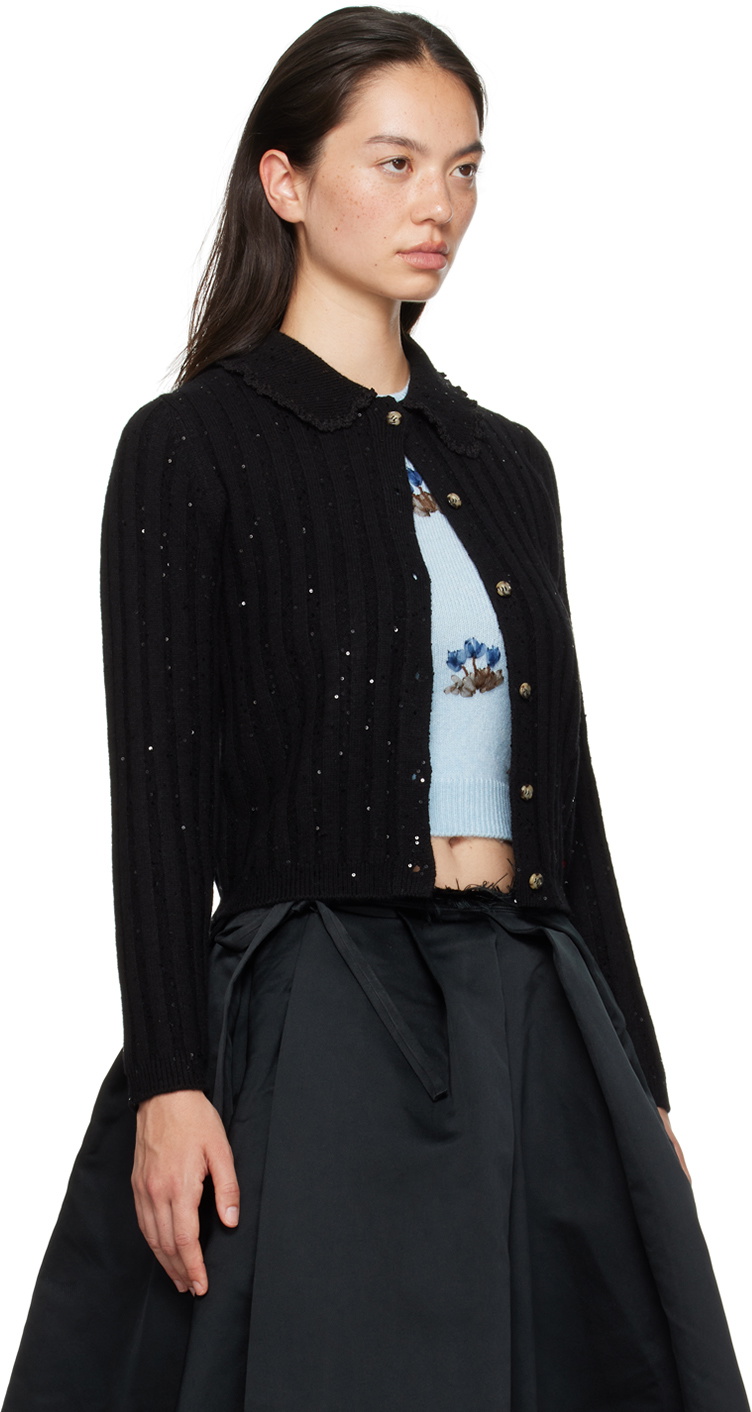 SHUSHU/TONG Black Sequins Cardigan