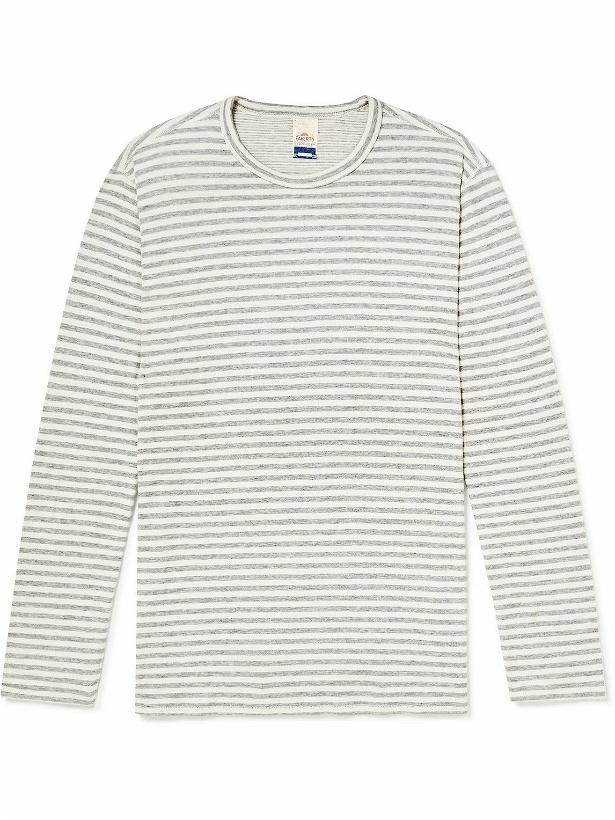 Photo: Faherty - Cloud Reversible Striped Cotton and Modal-Blend T-Shirt - Neutrals