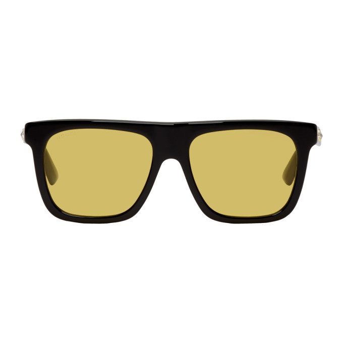 Photo: Gucci Black and Yellow Crystal Sunglasses