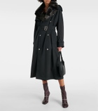 Burberry Kennington faux fur-trimmed trench coat