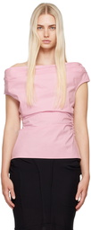 Magda Butrym Pink Draped Tank Top