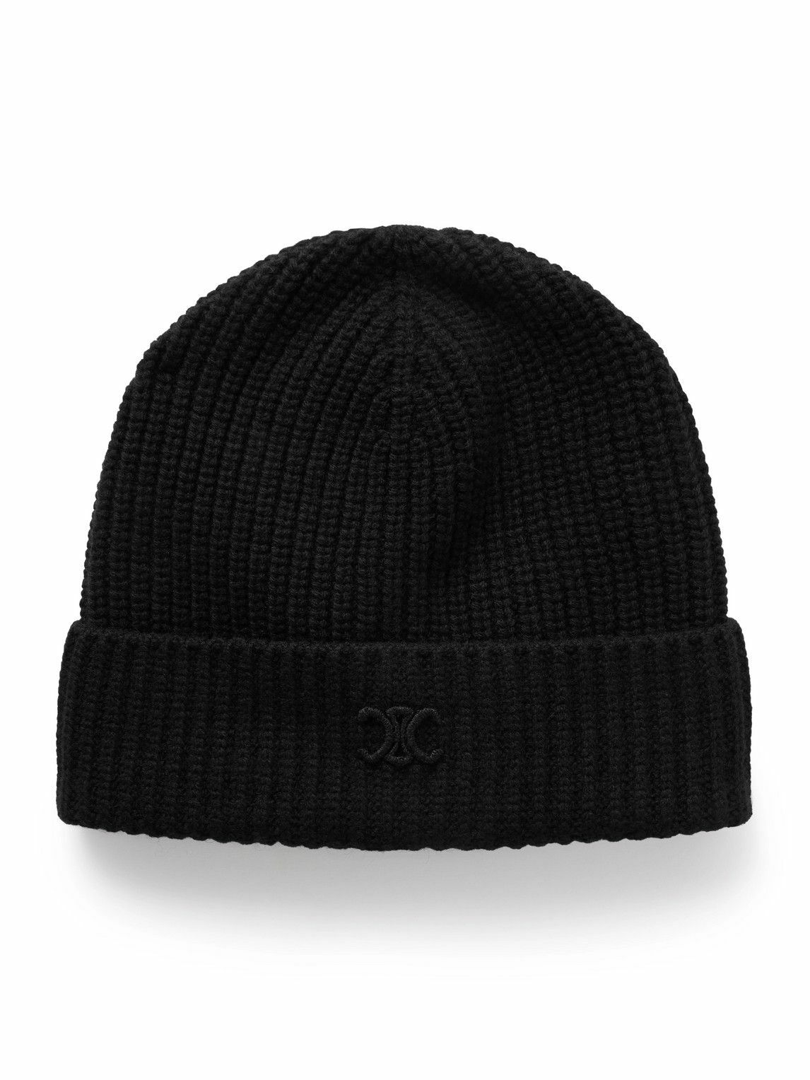 CELINE - Triomphe Logo-Embroidered Wool Beanie Celine