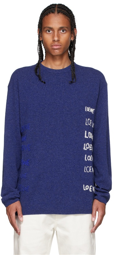 Photo: Loewe Blue Embroidered Sweater
