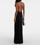 Staud Fleur mesh-paneled jersey gown