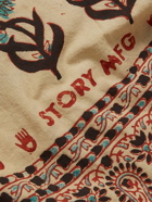 STORY MFG. - Camp-Collar Embroidered Printed Organic Cotton-Poplin Shirt - Neutrals - XL