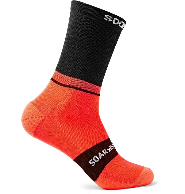 Photo: Soar Running - Colour-Block Neon Softair Crew Socks - Orange